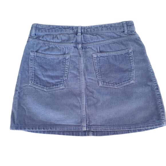 Topshop High-waisted Corduroy A-line Mini Skirt Sky Blue Size 8 - Picture 4 of 11